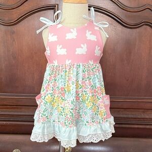 CHEEKY PLUM Pink and Floral Bunny Matching Set Size 18-24M NWT